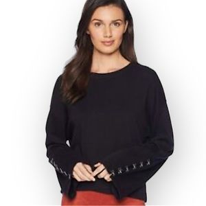 JOE’S JEANS Oversized Clasp Detail Bell Sleeve Sweatshirt